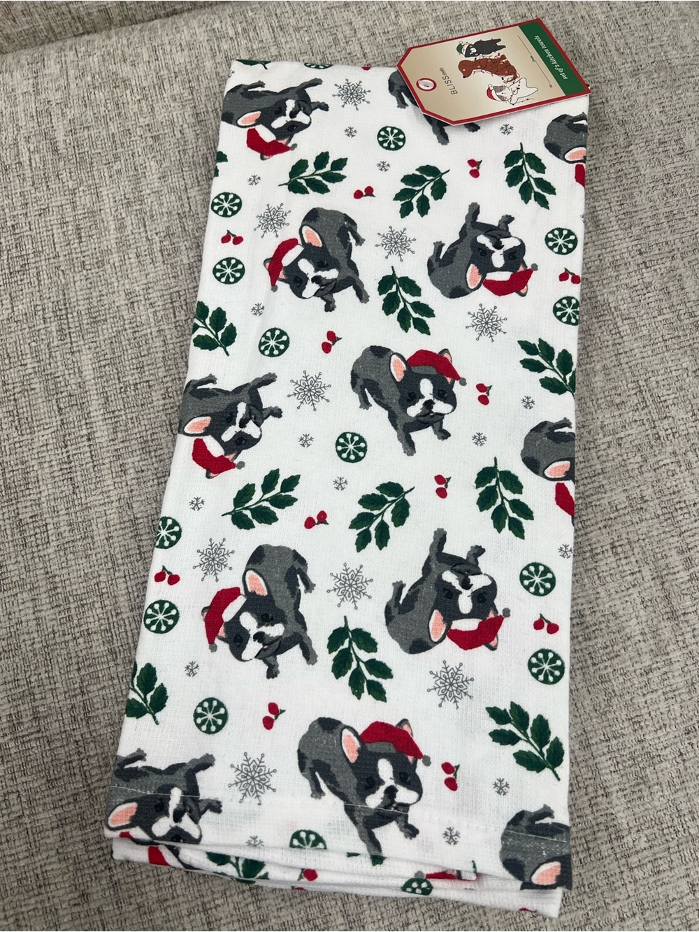 French Bulldog Christmas Kitchen Towel Set 2pk